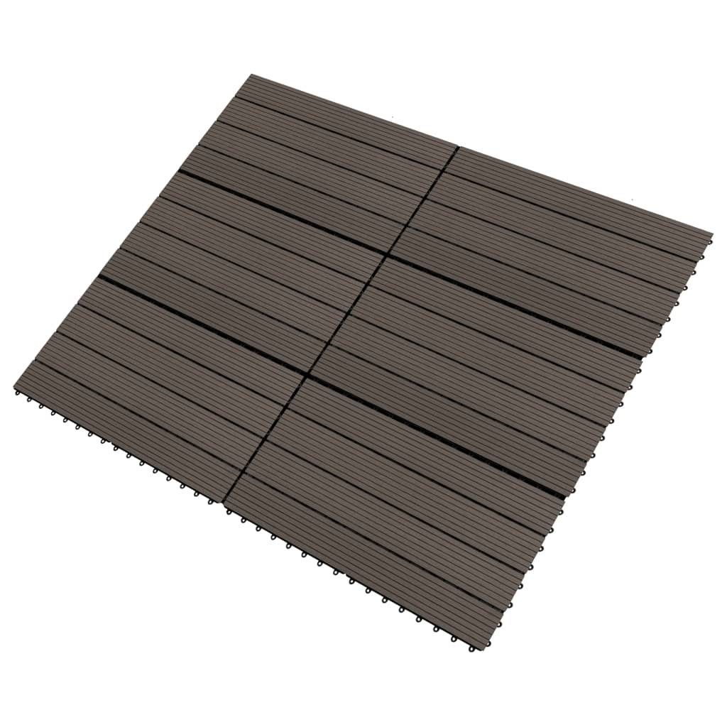 Teppichboden Terrassenfliesen 6 Stk. WPC 60x30 cm 1,08 m² Dunkelbraun, vidaXL
