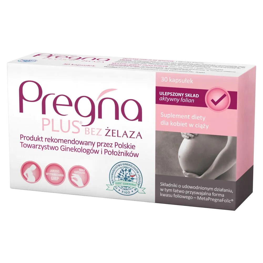 „Pregna Plus“ be geležies, maisto papildas nėščioms moterims, kapsulės