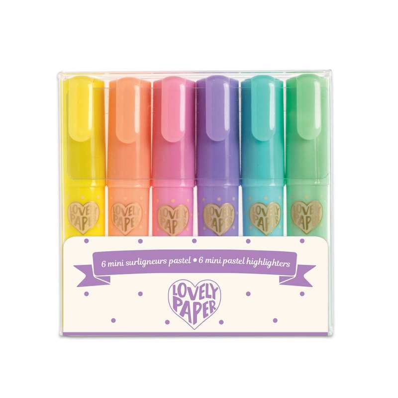 6 mini surligneurs pastel Djeco