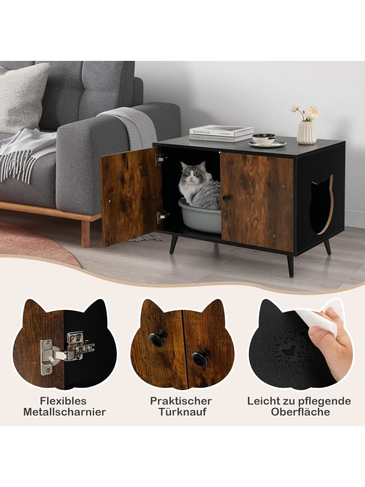 COSTWAY Katzenschrank in Braun günstig kaufen 50 cm