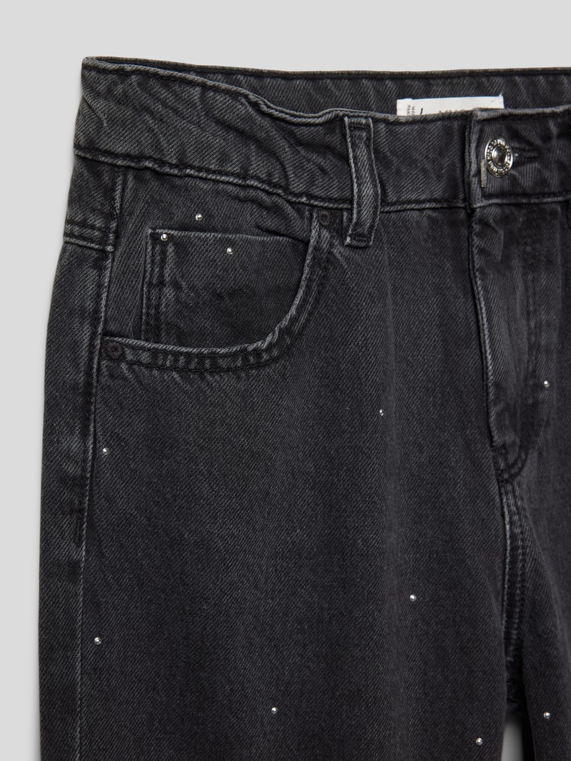 Jeans mit Strasssteinbesatz Modell 'Regina' in schwarz