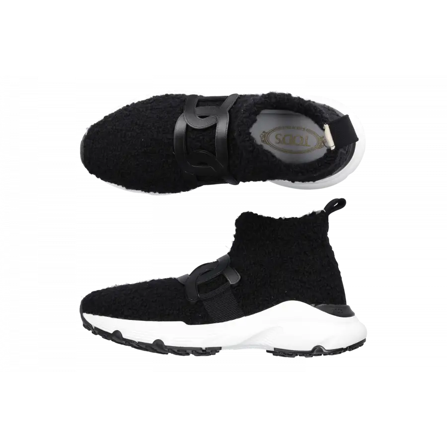 Tod's - Sneaker high KATE SLIP Lammfell - schwarz