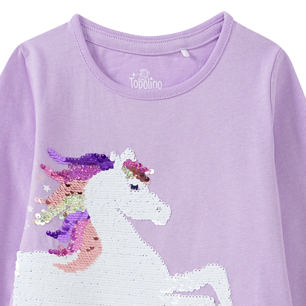 Mädchen Langarmshirt mit Wendepailletten