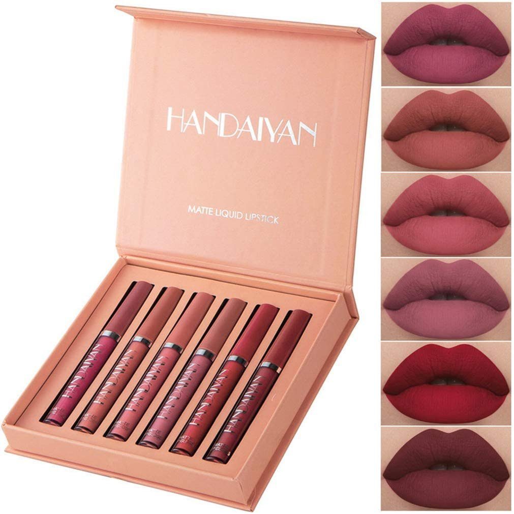 Haiaveng Lippenstift-Set Samtmattes Lipgloss-Set, wasserfest, nicht klebriger Lippenstift, Sexy 12 Farben in kräftigen Tönen