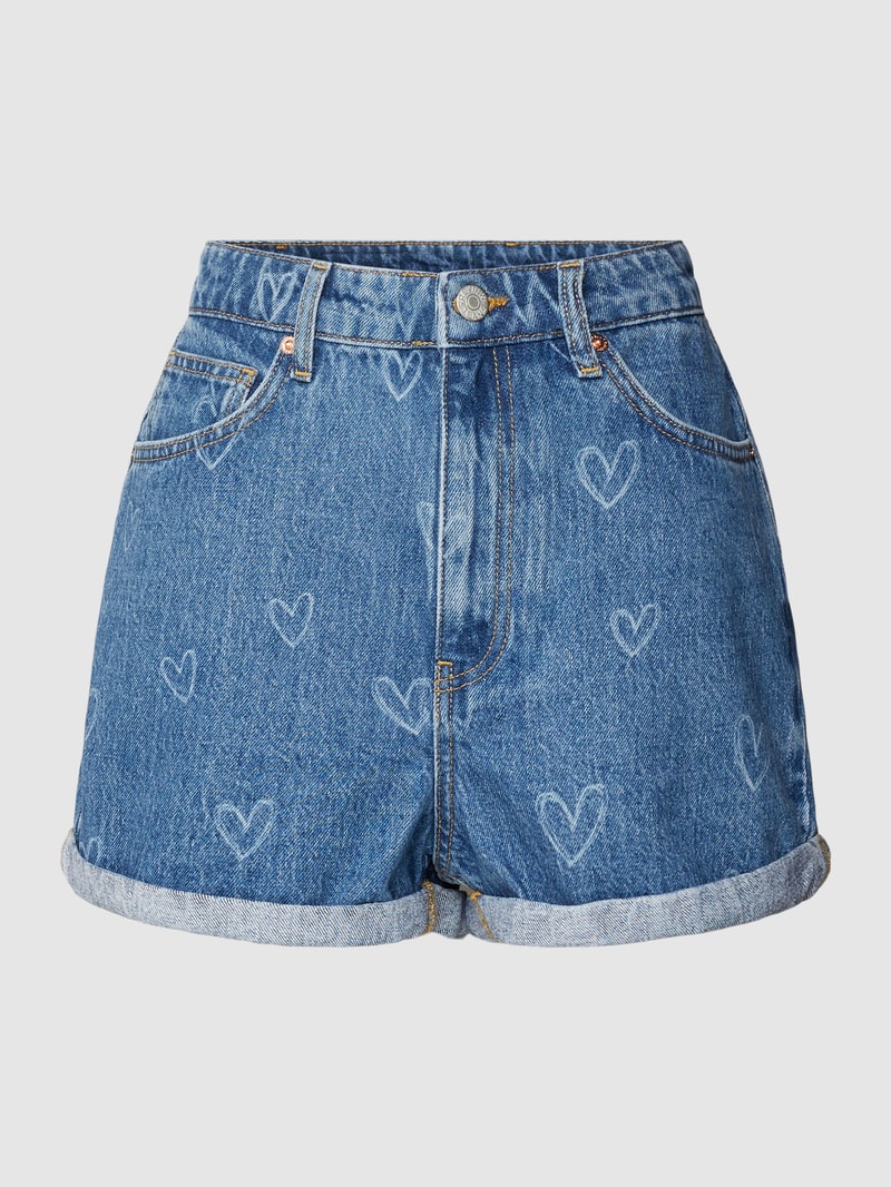 Jeansshorts mit fixierten Beinumschlägen in blau