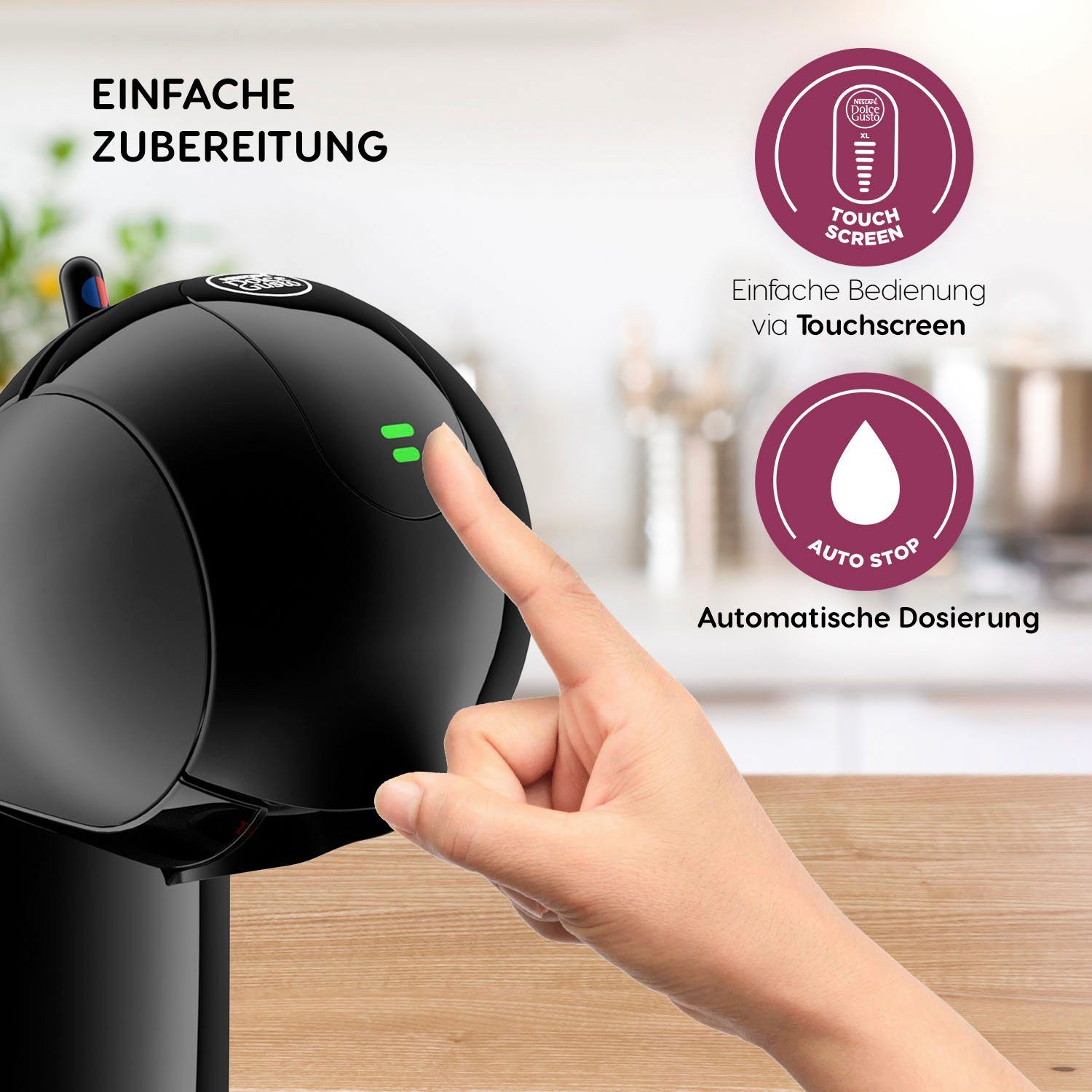 NESCAFÉ® Dolce Gusto® Kapselmaschine KP2708 Infinissima Touch Automatic, inkl. 3 Paketen Dolce Gusto Flat White im Wert von UVP 17,97€