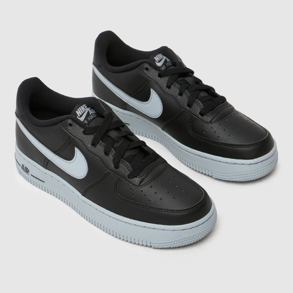 Nike svarta och grå Air Force 1 Pojkar Barnskor