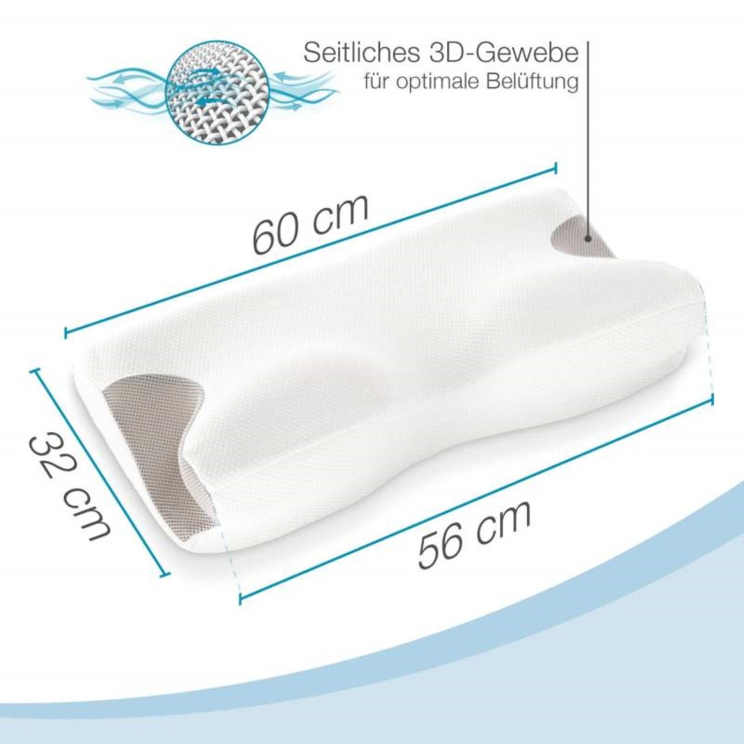 Nackenstützkissen Visco, Bestschlaf, Füllung: Polyurethan, Rückenschläfer, Seitenschläfer, Bauchschläfer