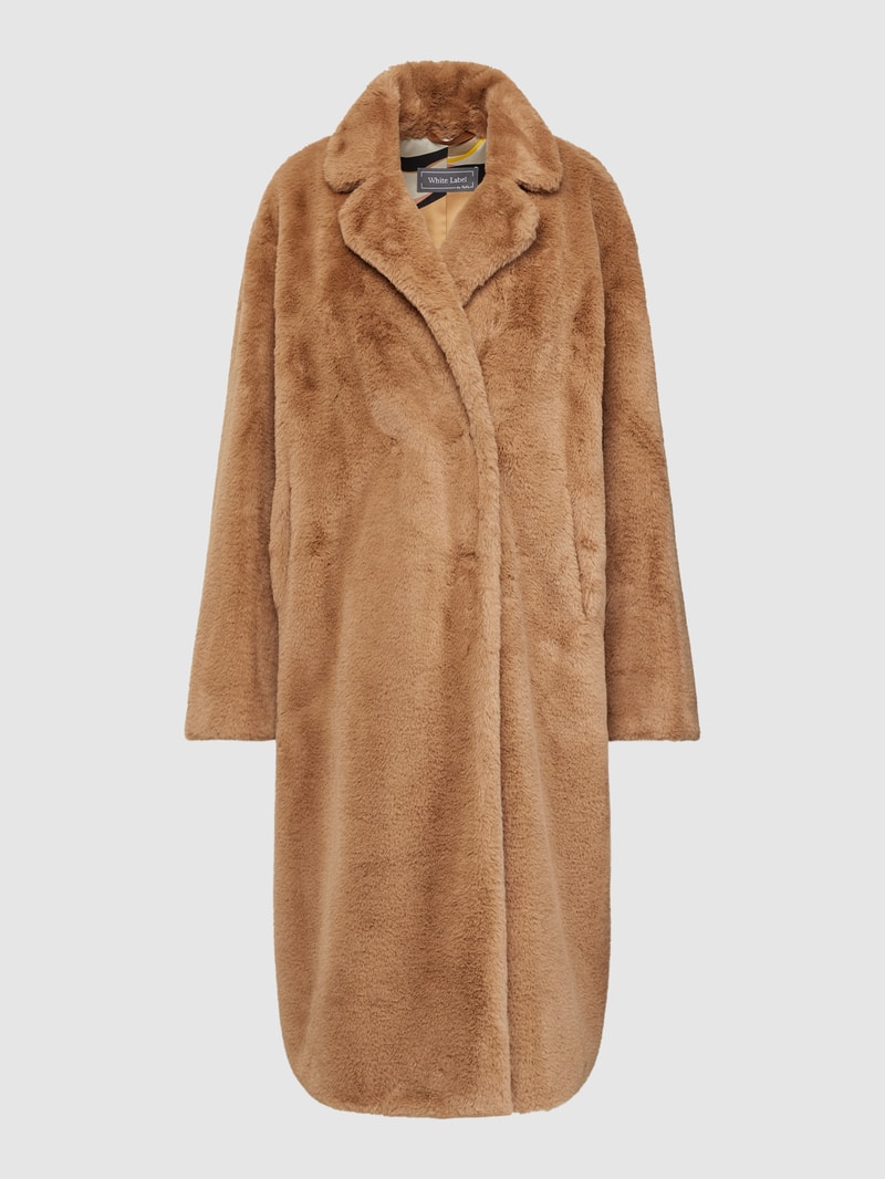 Mantel aus Kunstfell in camel
