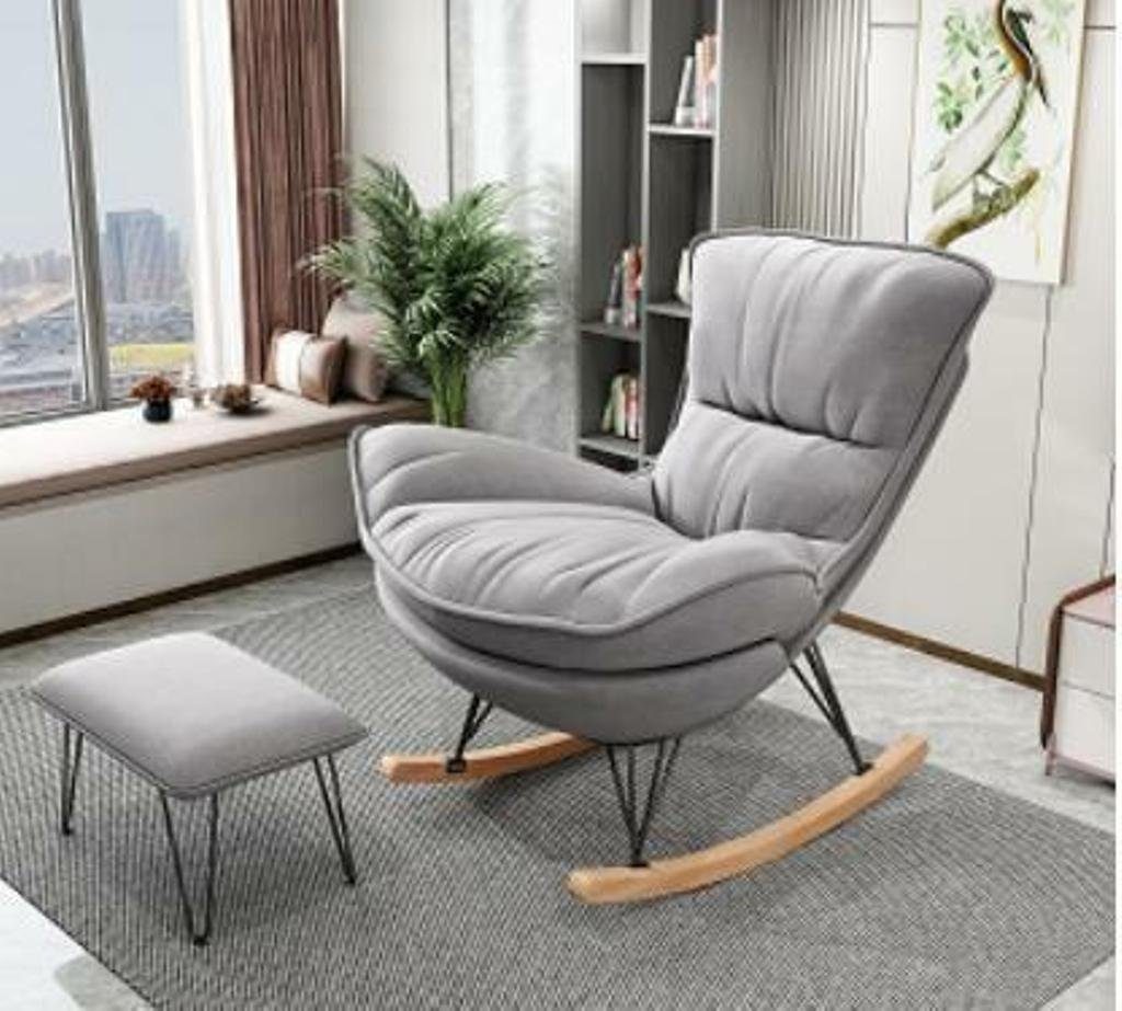 JVmoebel Schaukelstuhl Sessel Designer Stuhl Polster Relax Textil Hocker Einsitzer Club Sofa