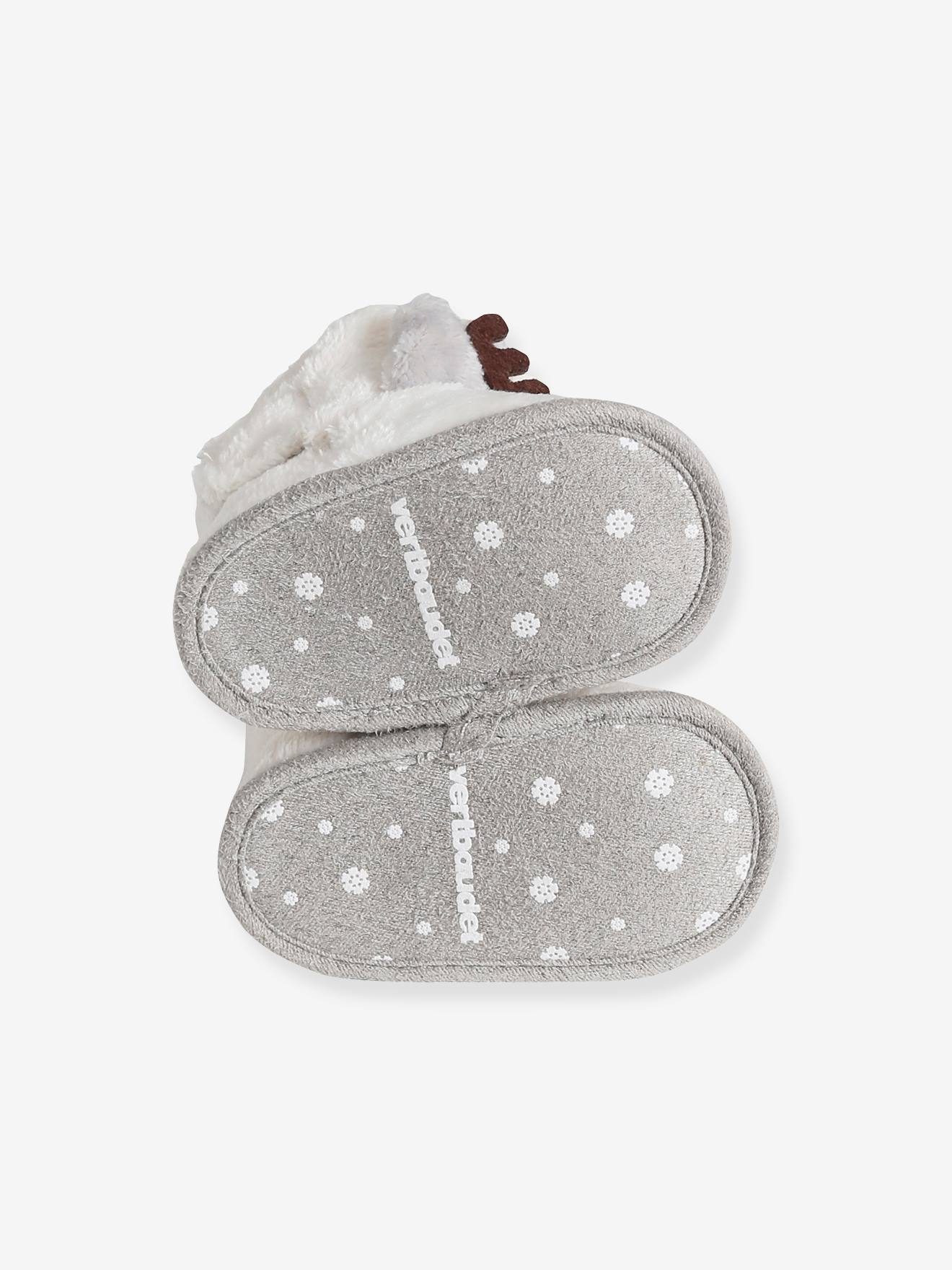 Chaussons de parc bottillons fourrés bébé écru