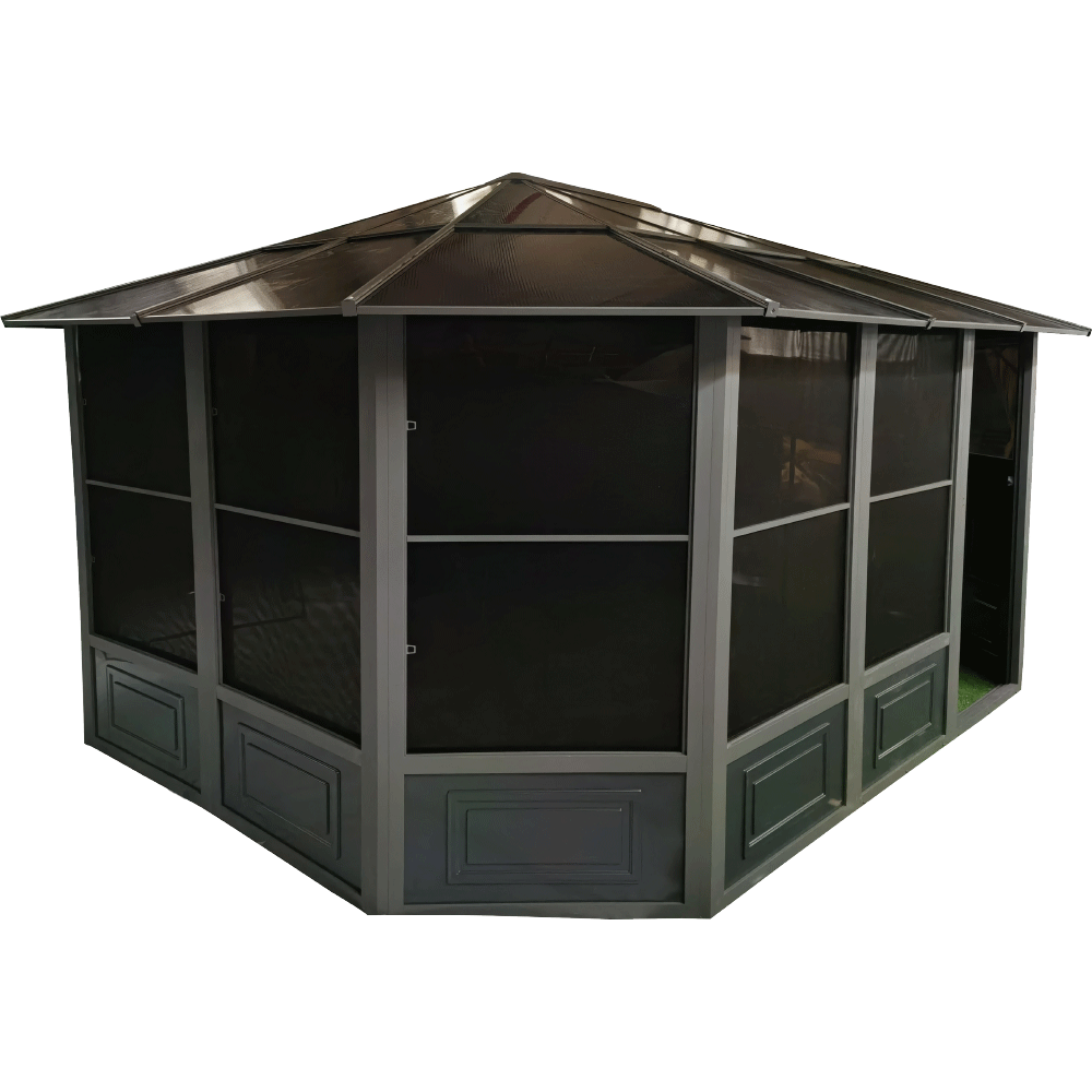 HC Garten & Freizeit Aluminium Wintergarten Pavillon - ca. 515 x 411 x 280 cm, Anthrazit