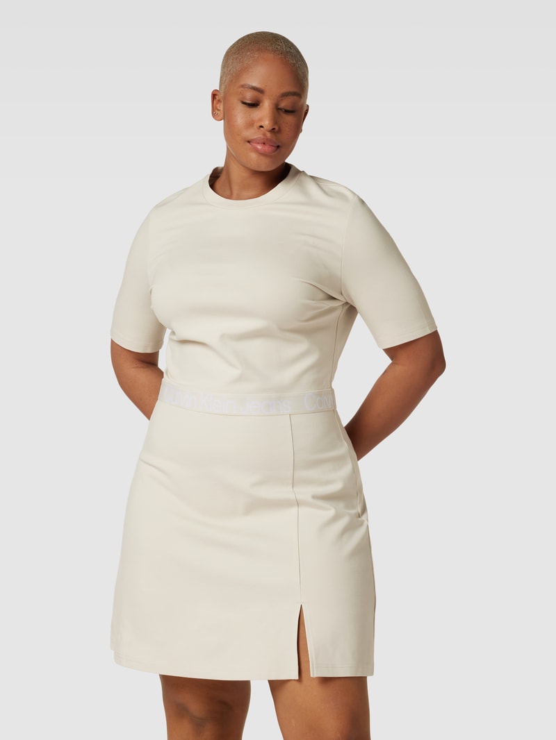 Minikleid mit Label-Detail Modell 'MILANO' in ecru