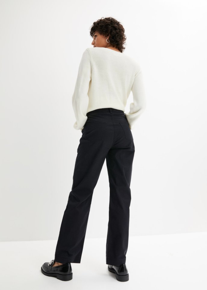 Twillhose mit High-Waist-Bequembund