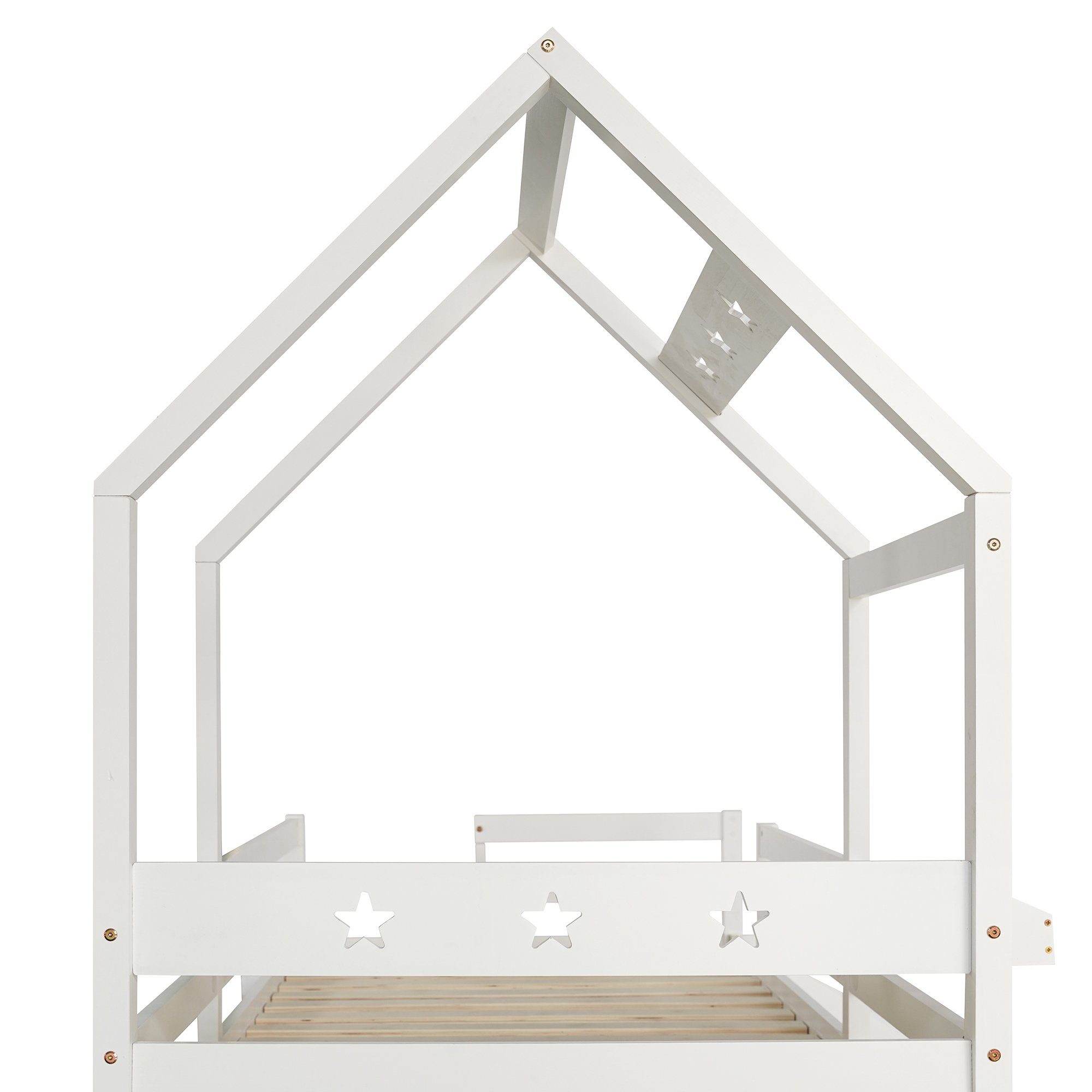 BlingBin Etagenbett Kinderbett Baumhaus Hochbett für Kinder (1-St., mit Rutsche & Leiter 90 x 200 cm), Rundum-Absturzschutz
