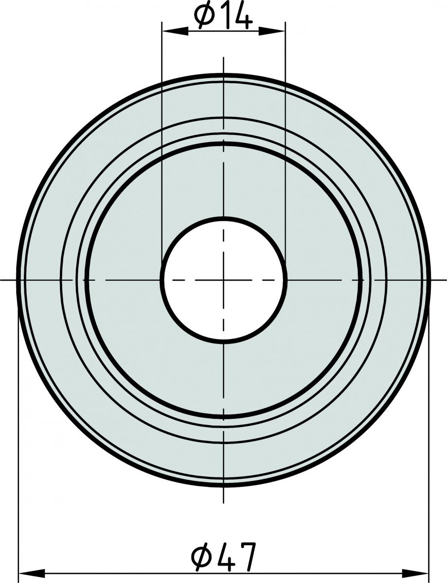 Basi Abdeckrosette Messing zu TS 680