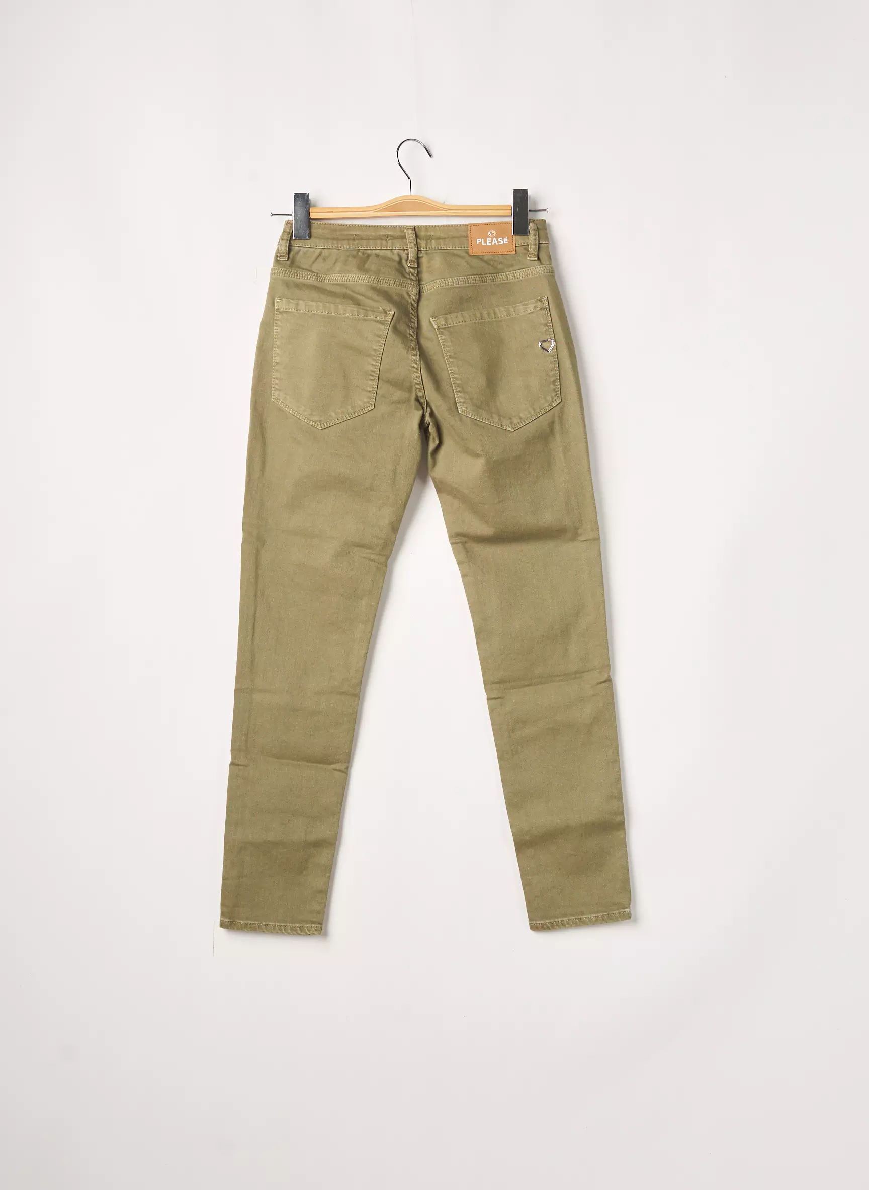 Please Pantalons Slim Femme couleur vert