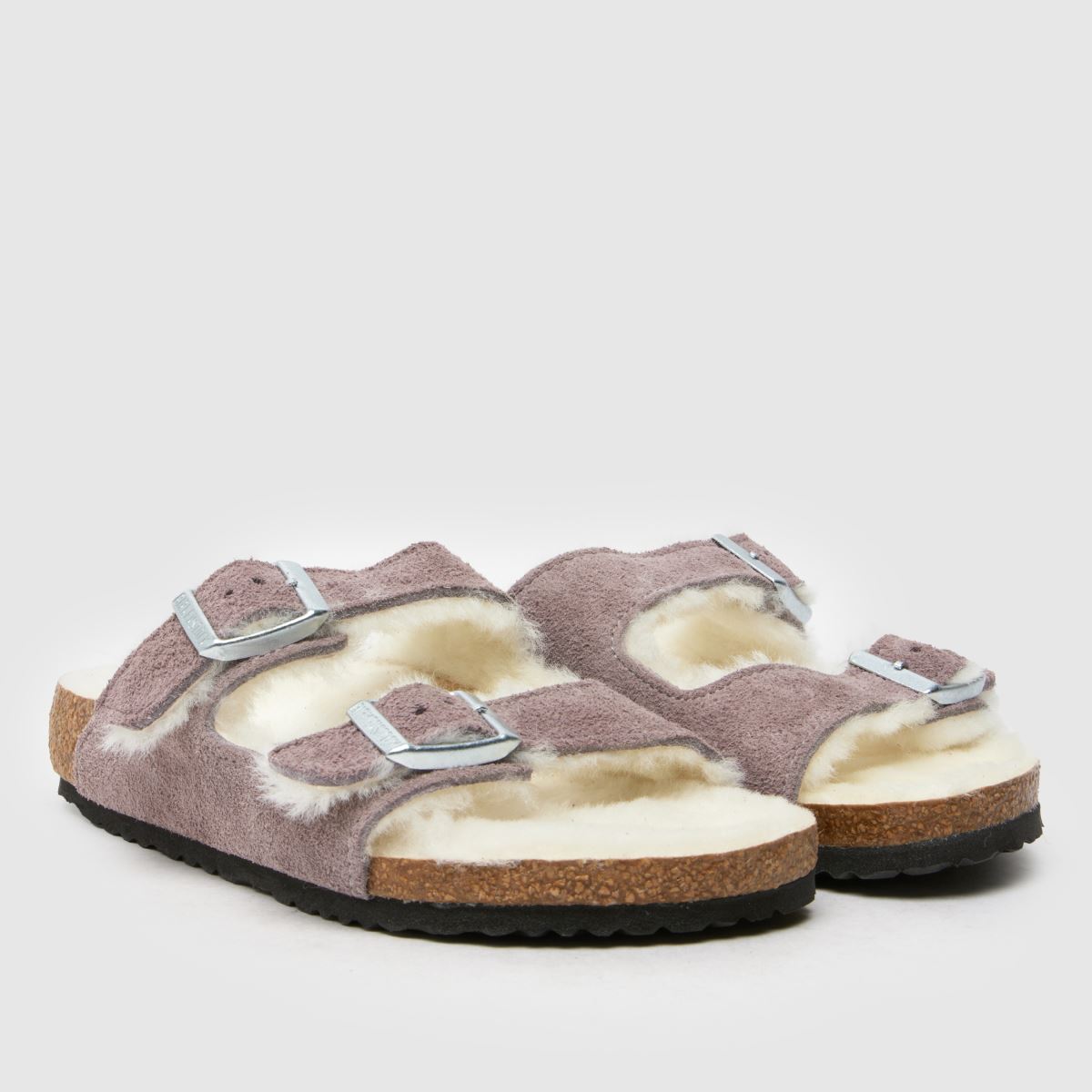 BIRKENSTOCK mauve Arizona Shearling flickor juniorsandaler