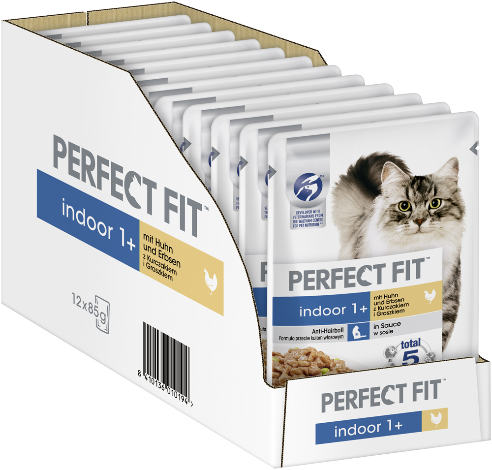 PERFECT FIT Nassfutter PERFECT FIT Indoor 1+ Huhn 12 x 85 g