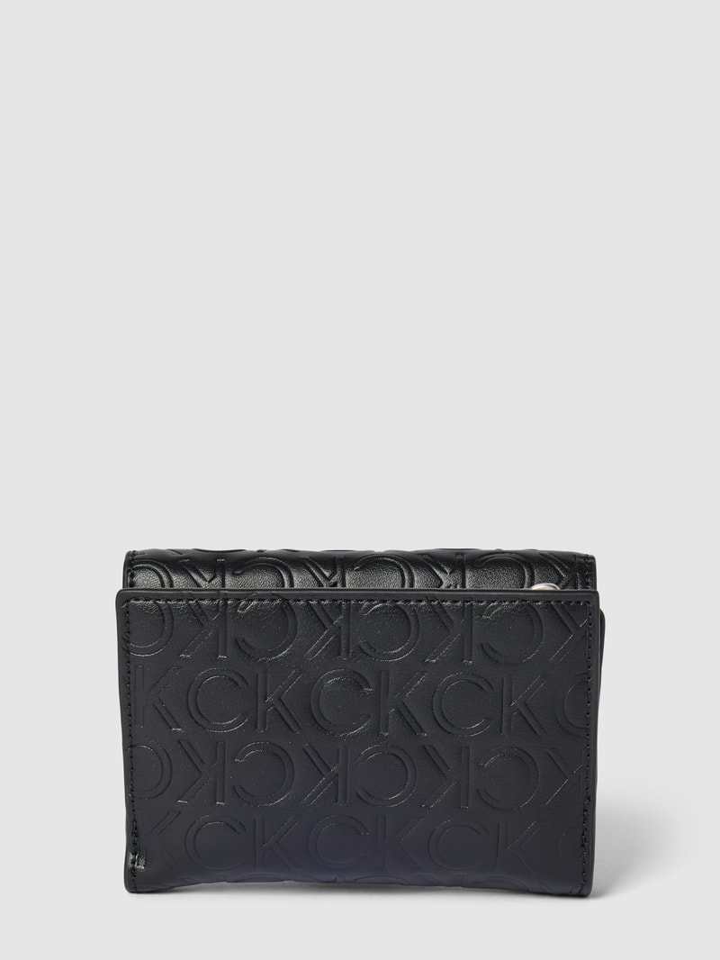Portemonnaie mit Allover-Logo Modell 'MUST' in schwarz