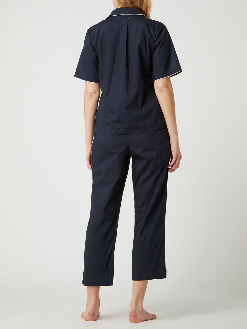 Pyjama aus Popeline in dunkelblau