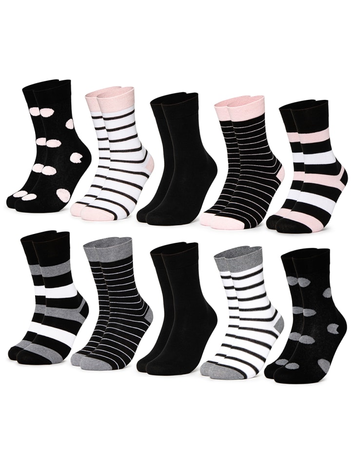 Occulto 10er Pack Muster Baumwollsocken Lotte in Pink günstig kaufen