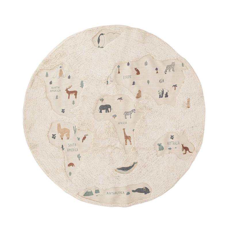 Tapis monde 140x140 beige AFKliving