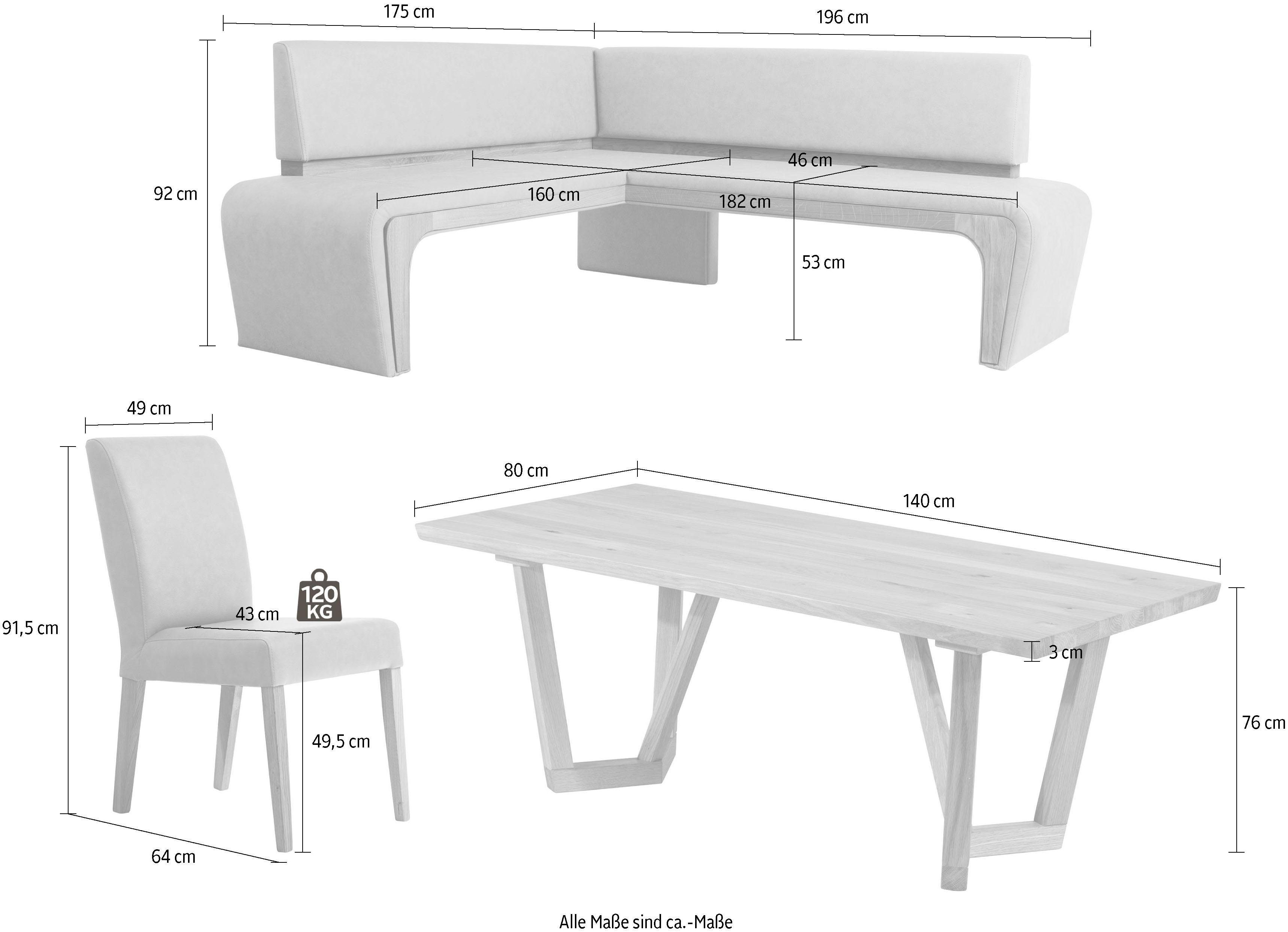 Home affaire Eckbankgruppe Agram, (Set, 4-tlg)