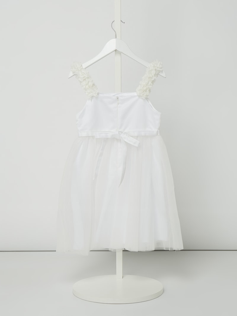 Kleid mit Blüten-Applikationen in weiß