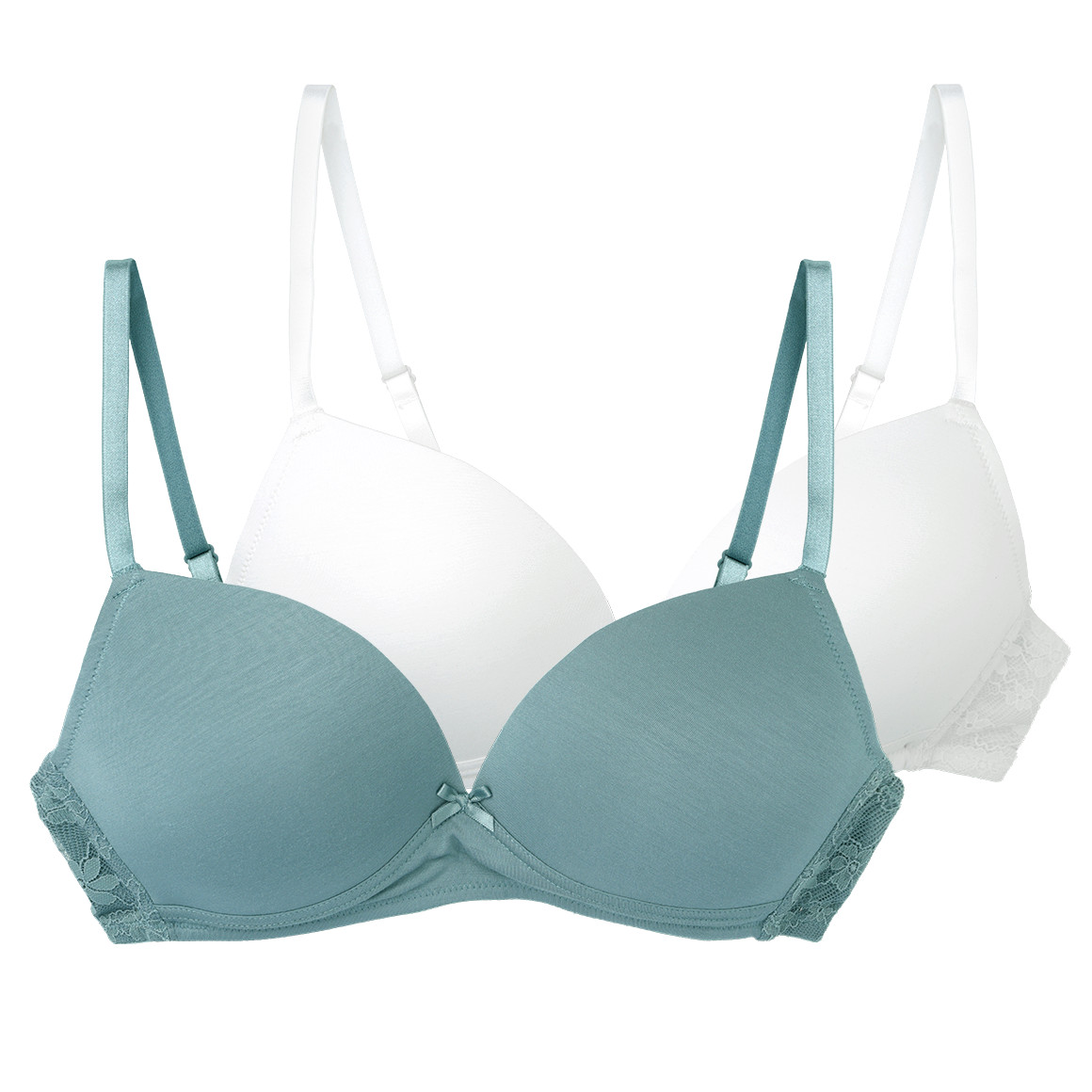 2 Damen Soft-BHs mit Spitze