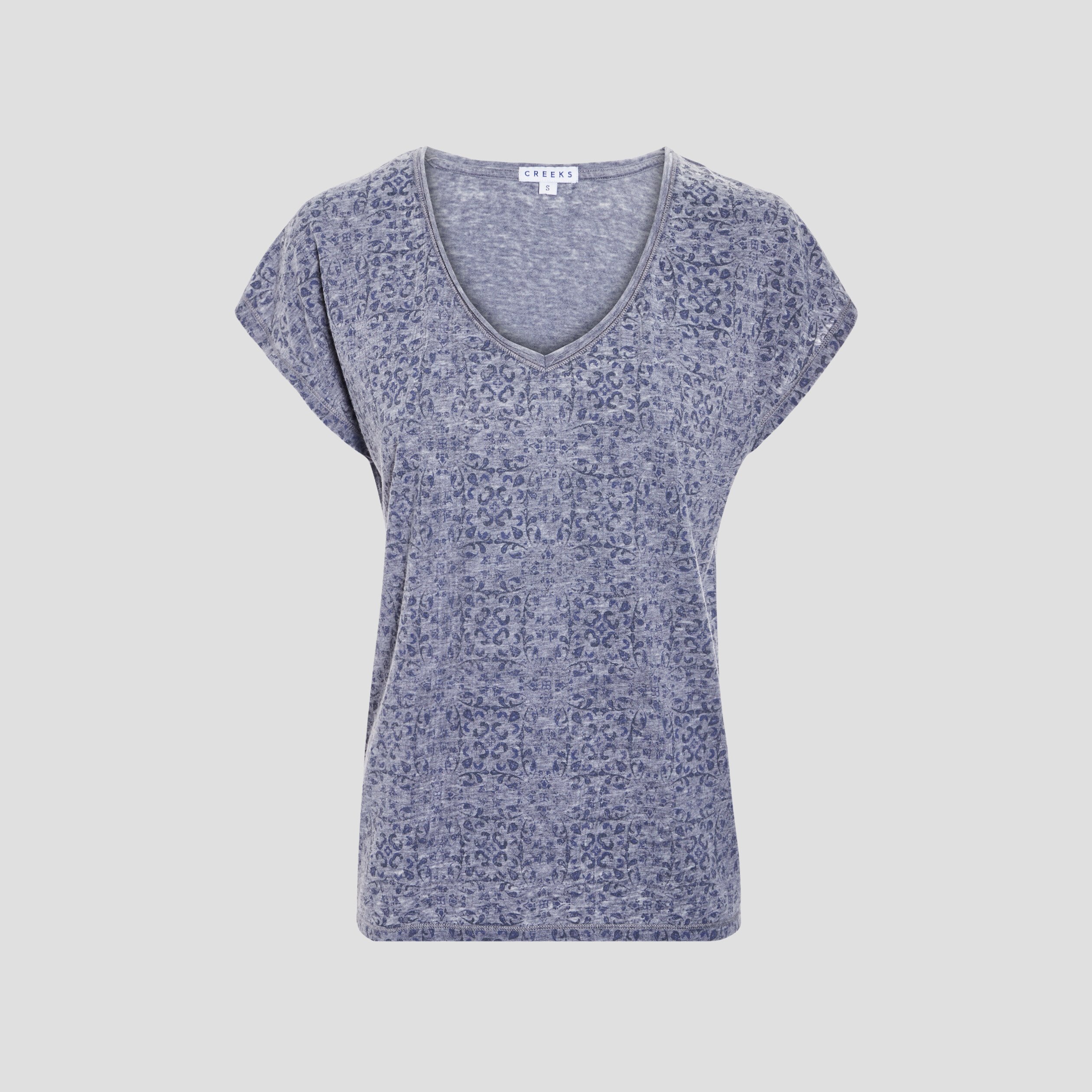T-shirt manches courtes Creeks bleu femme | La Halle