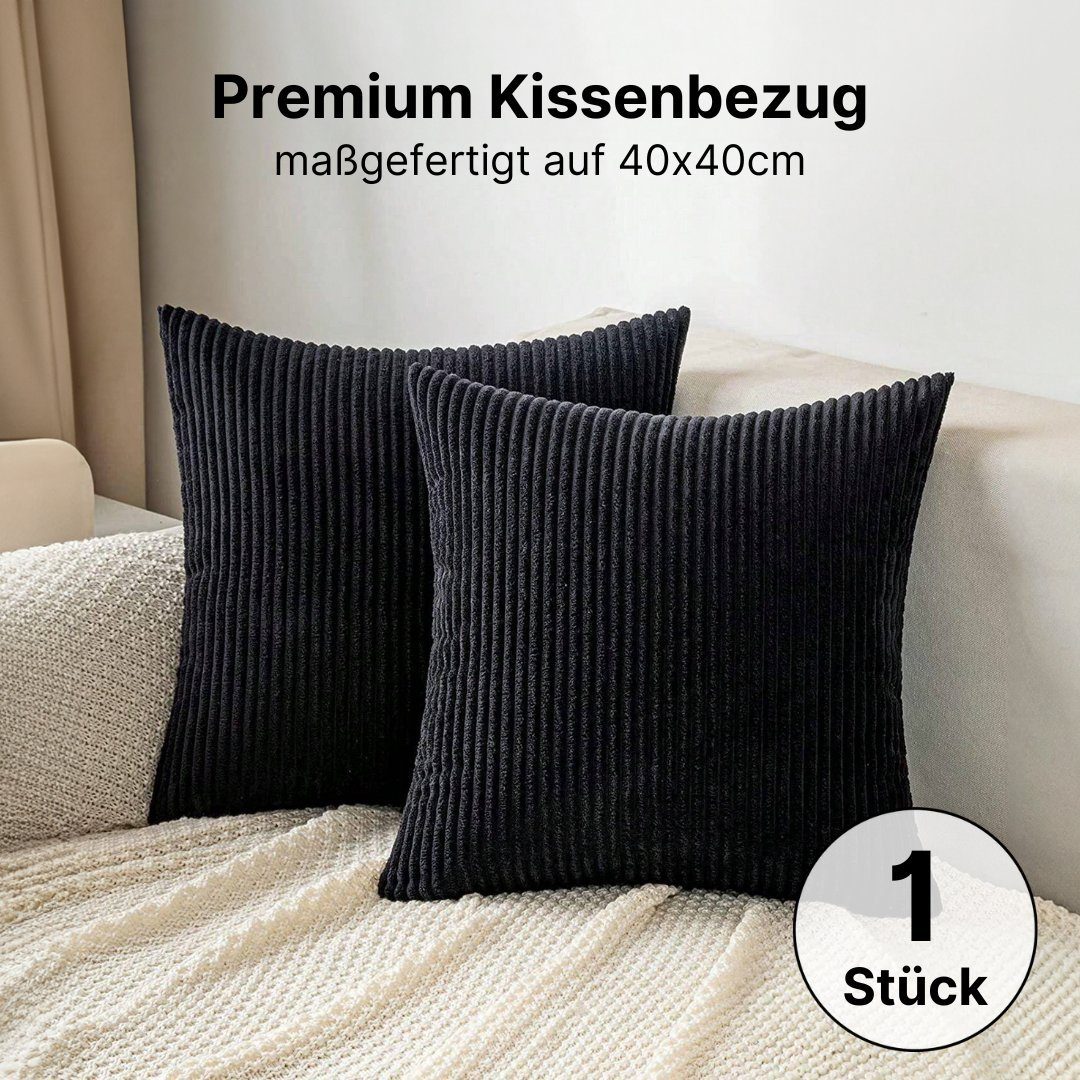 Kissenbezug Premium Kopfkissenbezug, Dekokissen Sofakissen, Dekorativ Couchkissen, Nova Home (1 Stück)