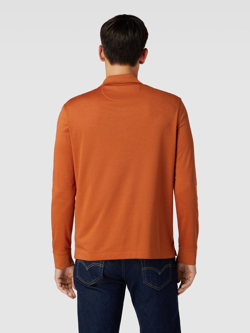 Poloshirt mit Brusttasche in rostrot