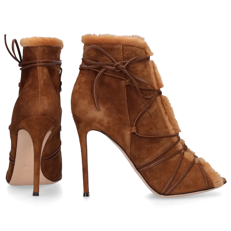 Gianvito Rossi - Stiefeletten G50998 Veloursleder Lammfell - braun