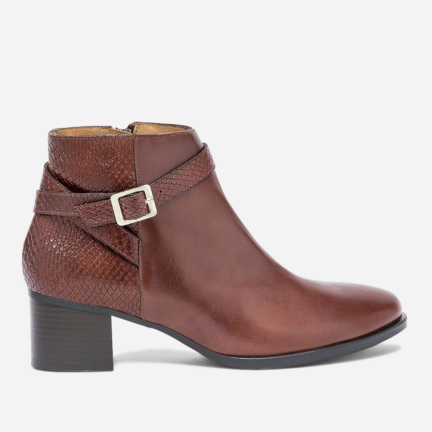 Boots ERAM FLEX cognac en cuir embossé