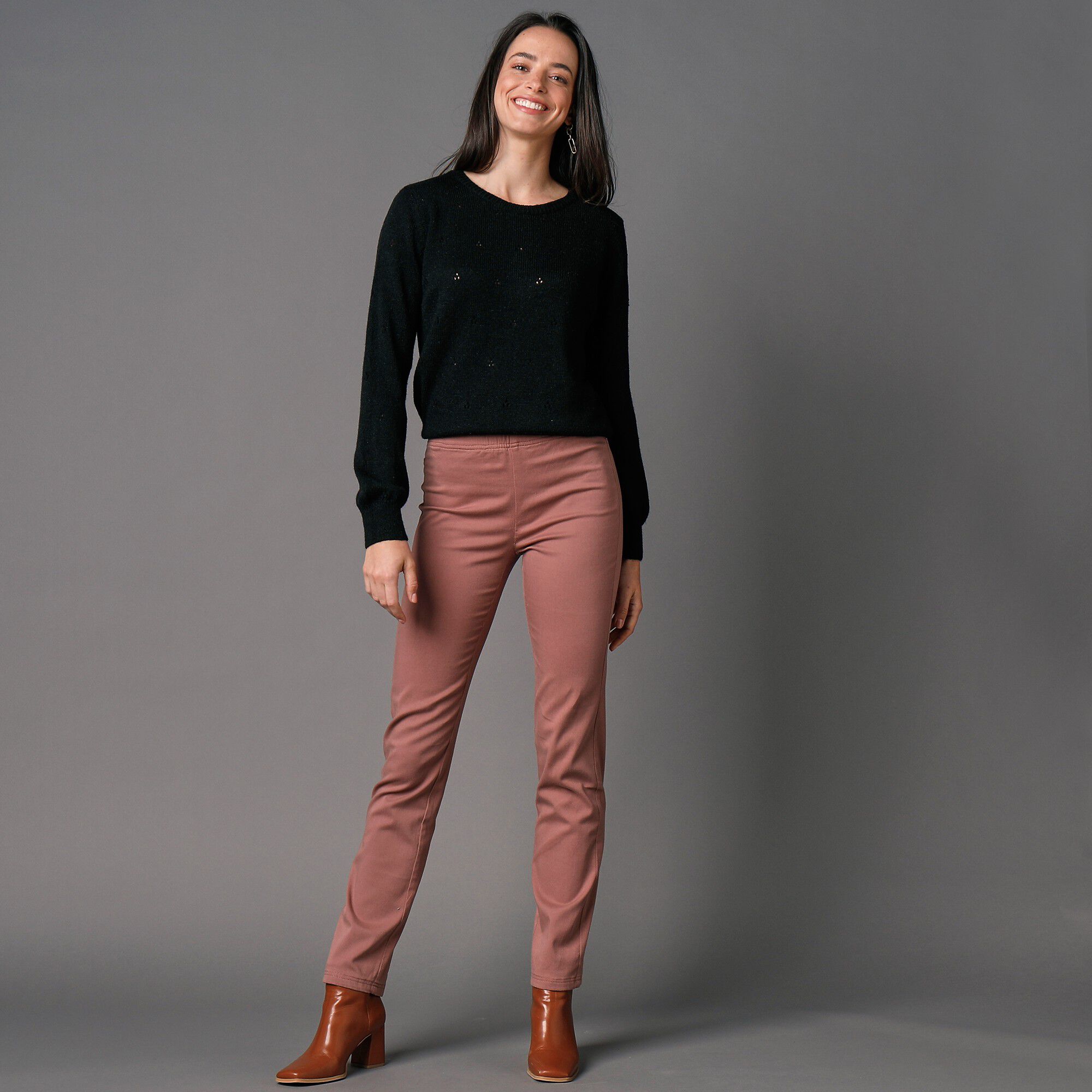 Pantalon sculptant effet ventre plat taille élastiquée