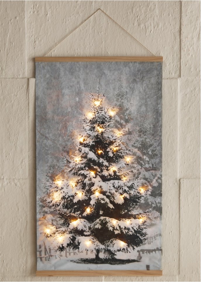 LED-Leinwandbild mit Tannenbaum-Design