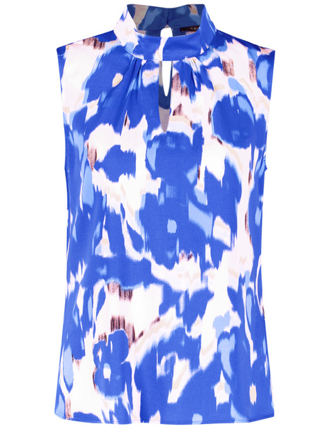 Ärmellose Bluse mit Alloverprint
