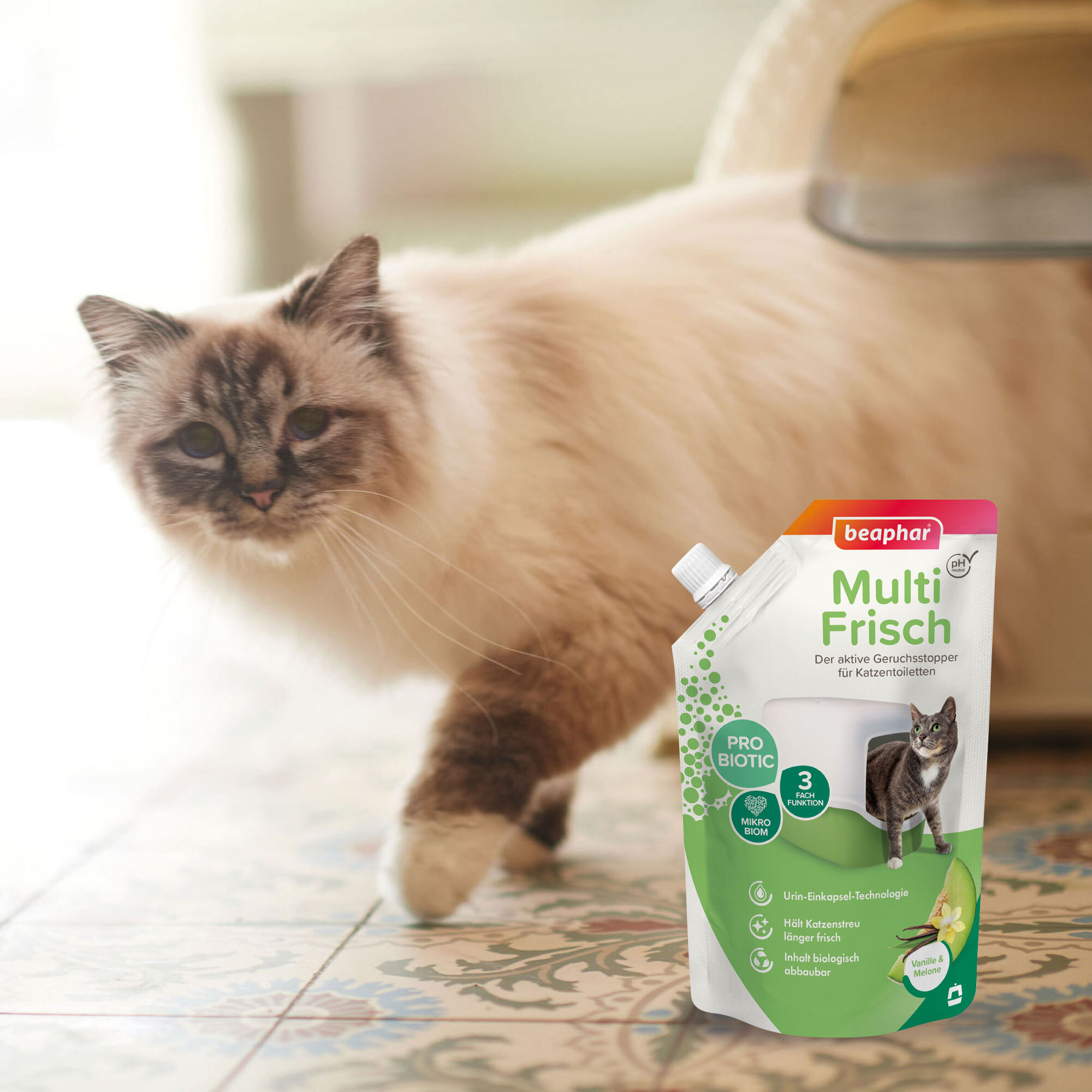 Beaphar Katzenstreu Beaphar Multi-Frisch für Katzentoiletten 400g Vanille & Melone