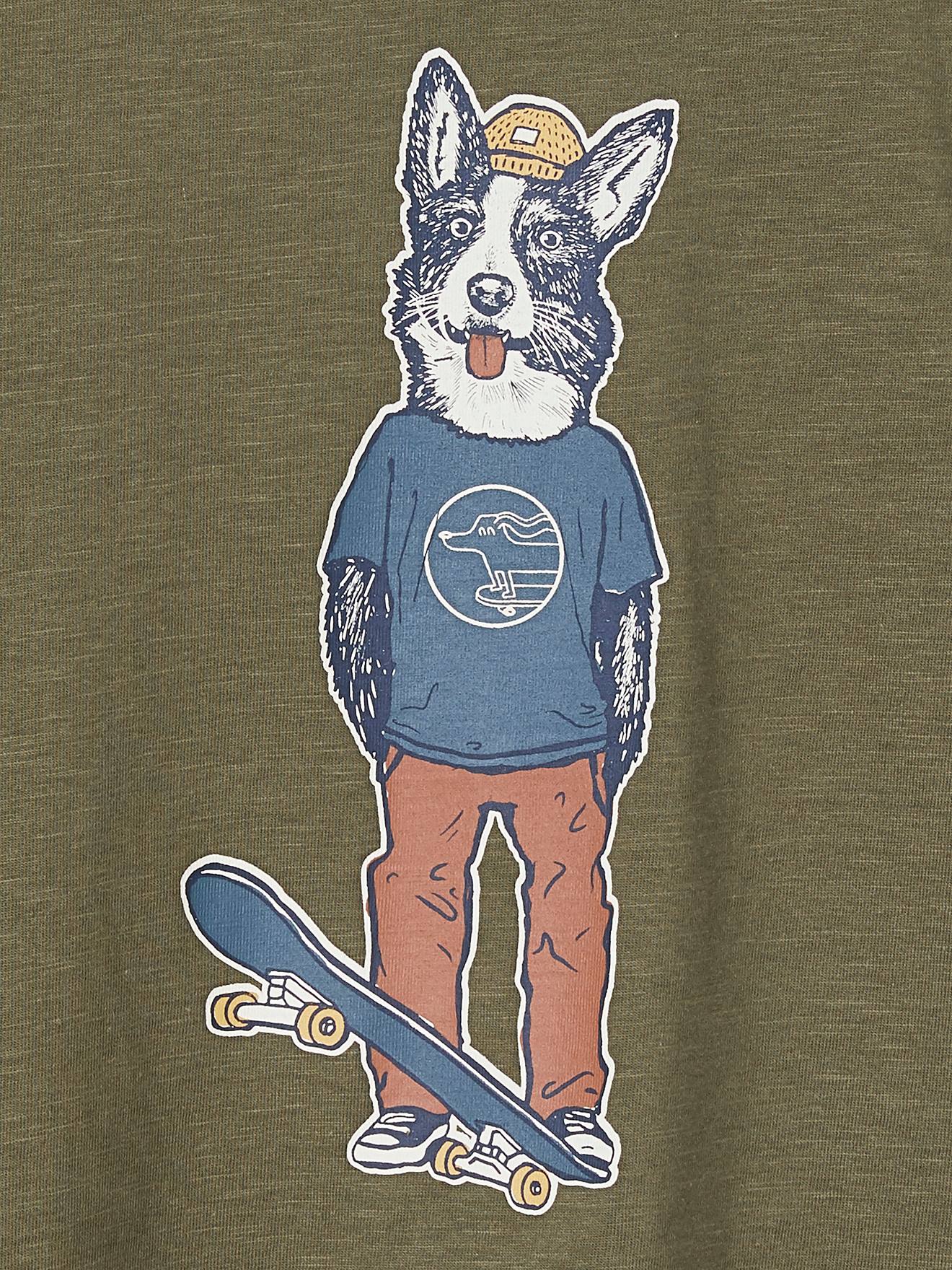 T-shirt animal crayonné garçon caramel