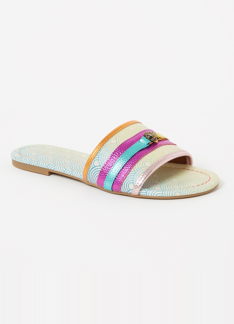 Kurt Geiger Southbank leather slipper with metallic finish