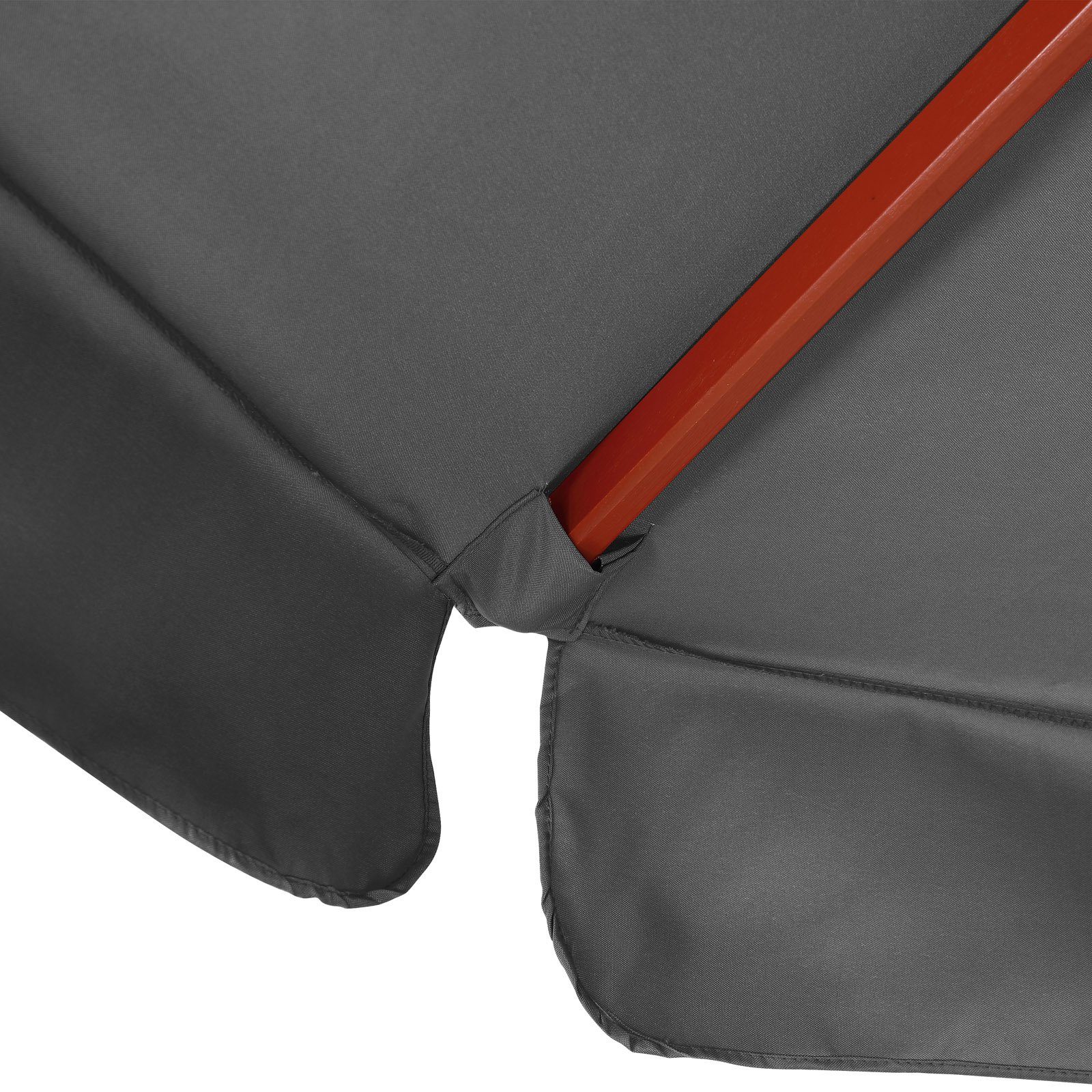 Kingsleeve Sonnenschirm, 330 cm Robuster Mast aus Holz UV Schutz 50+ Wasserabweisend Leichtgängiges Seilzugsystem Windöffnung für stabilen Stand Marktschirm Gartenschirm Balkonschirm