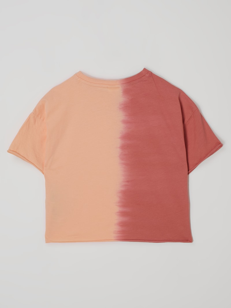 Cropped T-Shirt aus Baumwolle in apricot