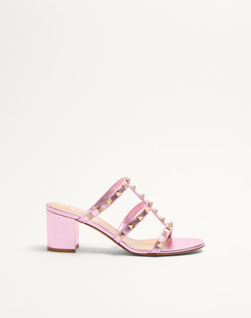 Slide Rockstud Sandal i lamineret nappa 60mm