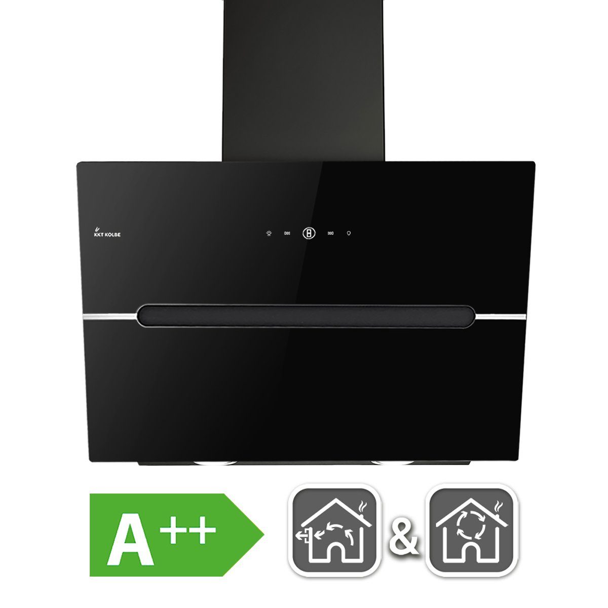 KKT KOLBE Wandhaube Dunstabzugshaube 60cm ECCO609SHCM RGBW Ambientebeleuchtung, Kopffreihaube / 60cm / Smarte WiFi-App / Edelstahl / Glas / Leise