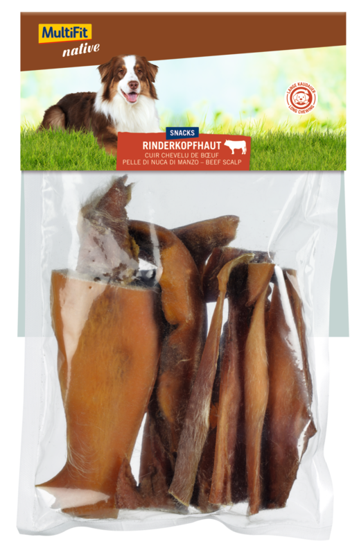 MultiFit Snacks MultiFit native Rinderkopfhaut 200g