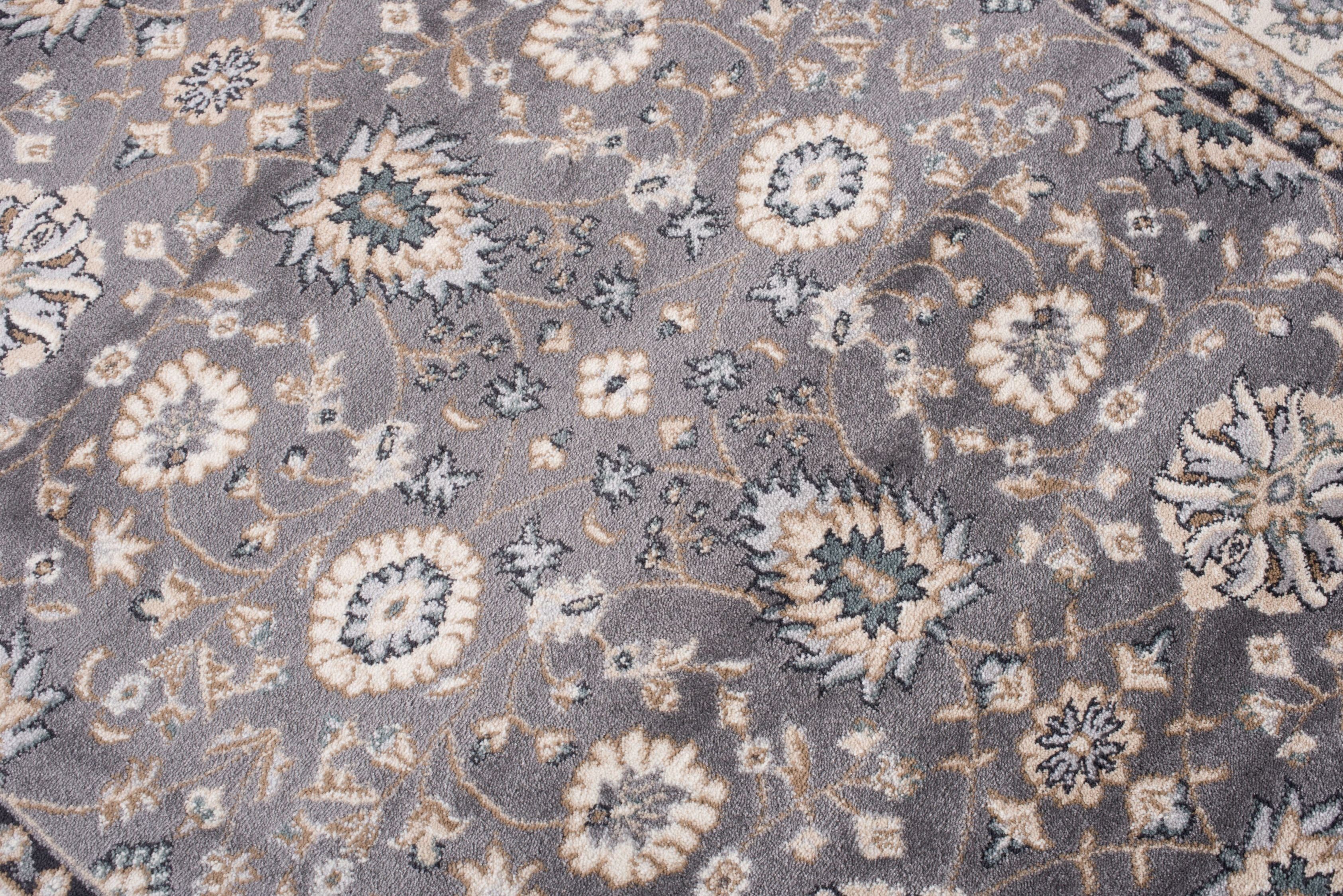 Orientteppich Oriente Teppich - Traditioneller Teppich Orient Grau, Mazovia, 60 x 100 cm, Geeignet für Fußbodenheizung, Pflegeleicht, Wohnzimmerteppich