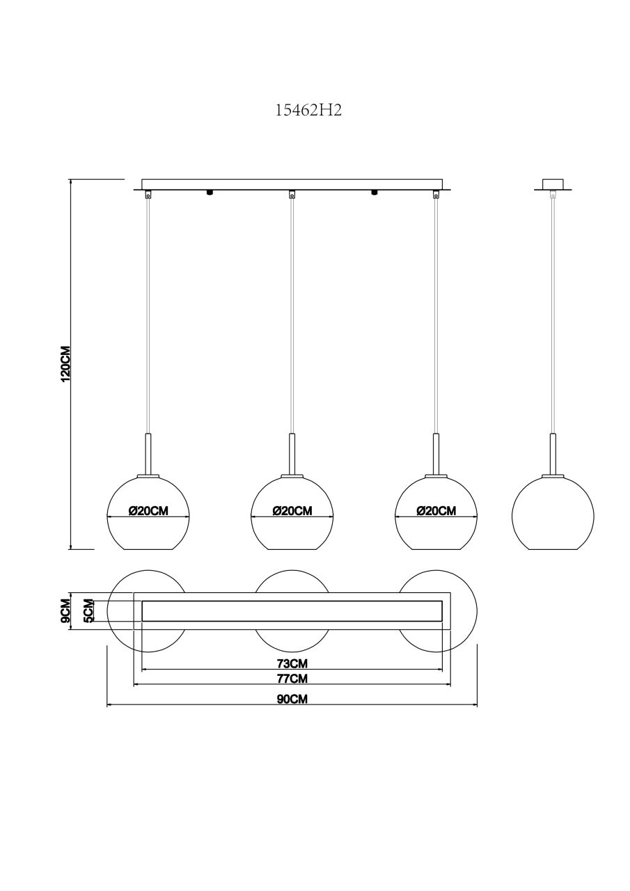 Globo Lighting - ADARA - Hängeleuchte Metall, 3x E27
