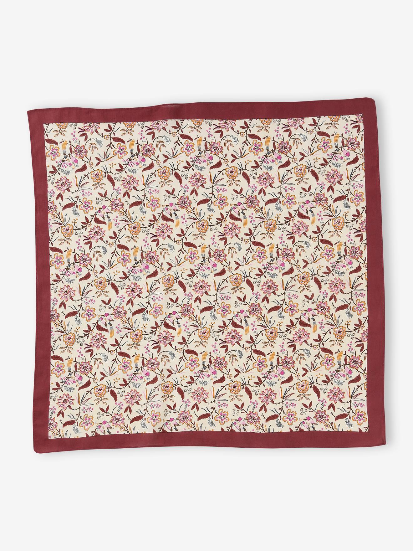 Foulard fleuri personnalisable fille mauve