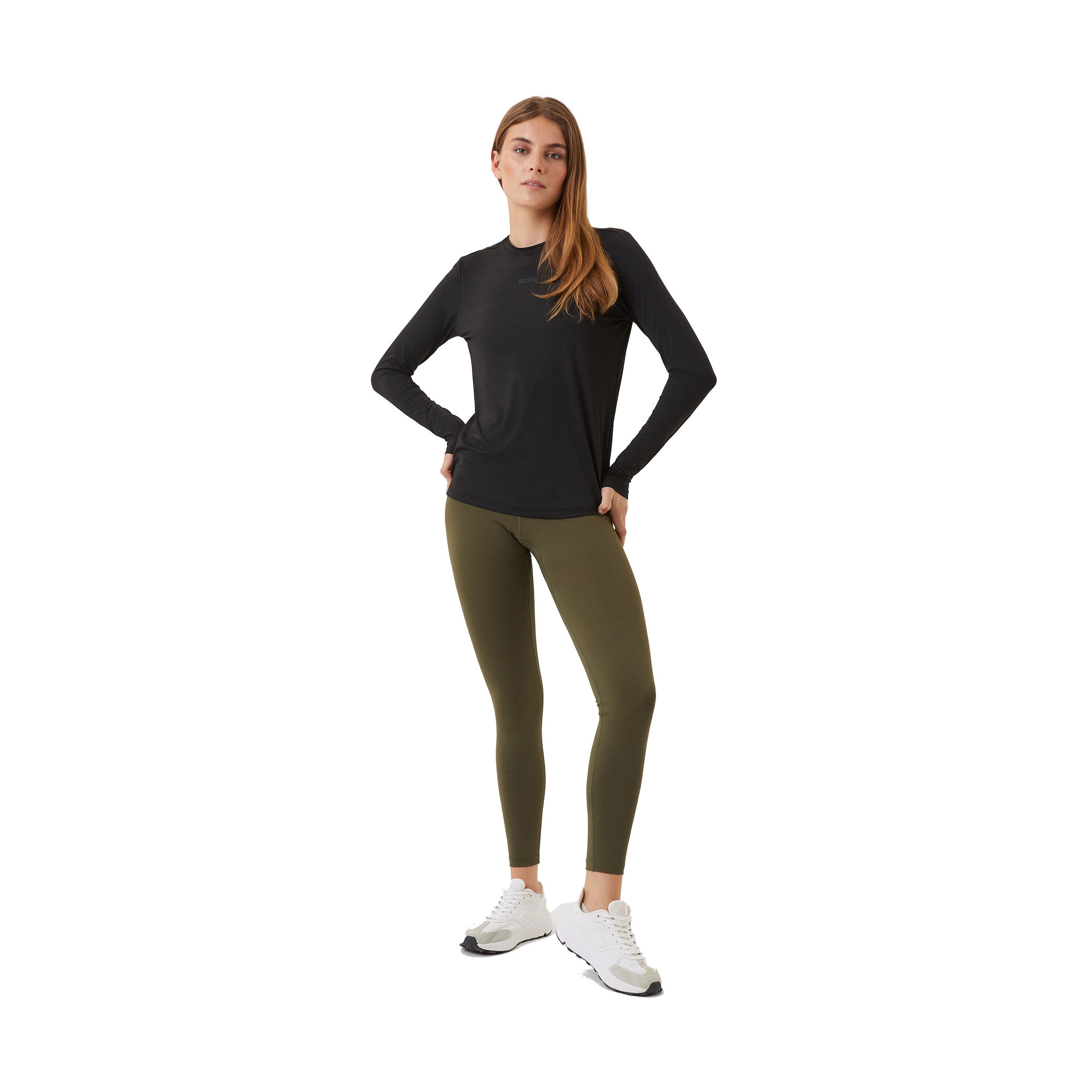 Borg Longsleeve Damen - Schwarz
